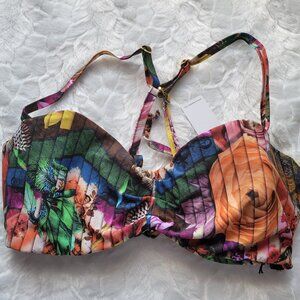 Swiminista x Christian Lacroix Floral Bikini Top Women's Constatine NWT